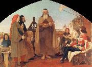 Ford Madox Brown Wycliffe Reading his translation of the Bible to John of Gaunt oil on canvas